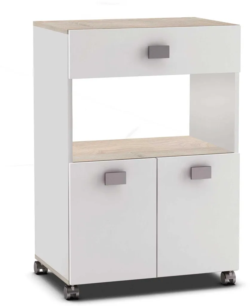 Meuble d'appoint cuisine ROMARIN 59,6 cm pour micro-ondes et rangements