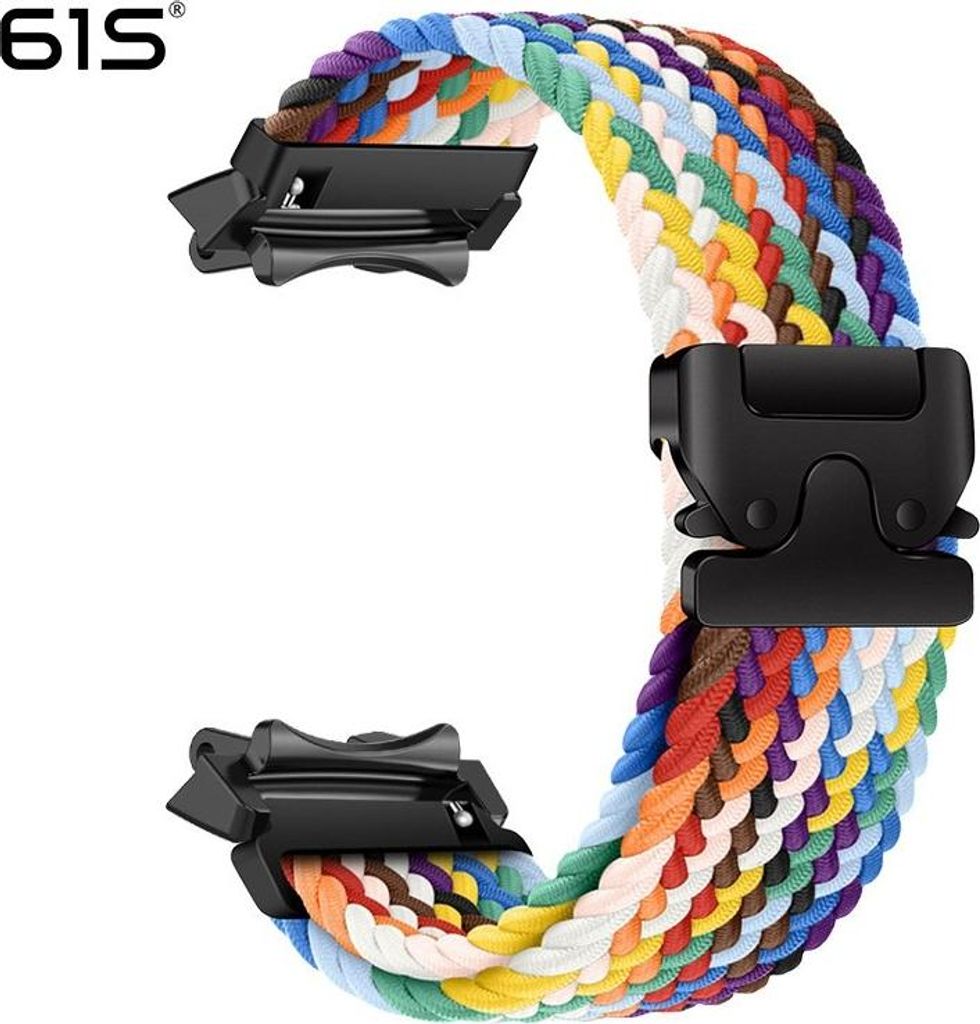 INF Geflochtenes Nylonarmband mit Fallschirmschnalle für Amazfit T-Rex 2 Regenbogenfarben