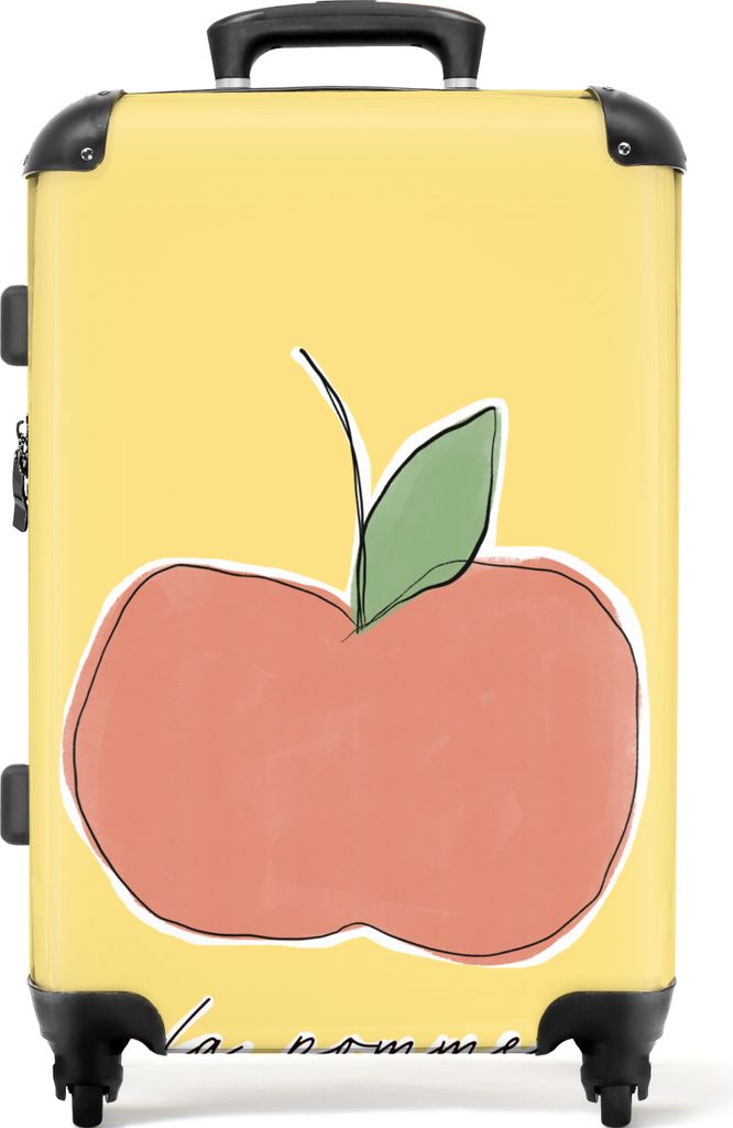NoBoringSuitcases.com Großer Koffer - Pfirsich - Obst - Gelb - Orange - Kombinationsschloss TSA - Hartschalen Trolley 4 Rollen - 72 liter - Reis...