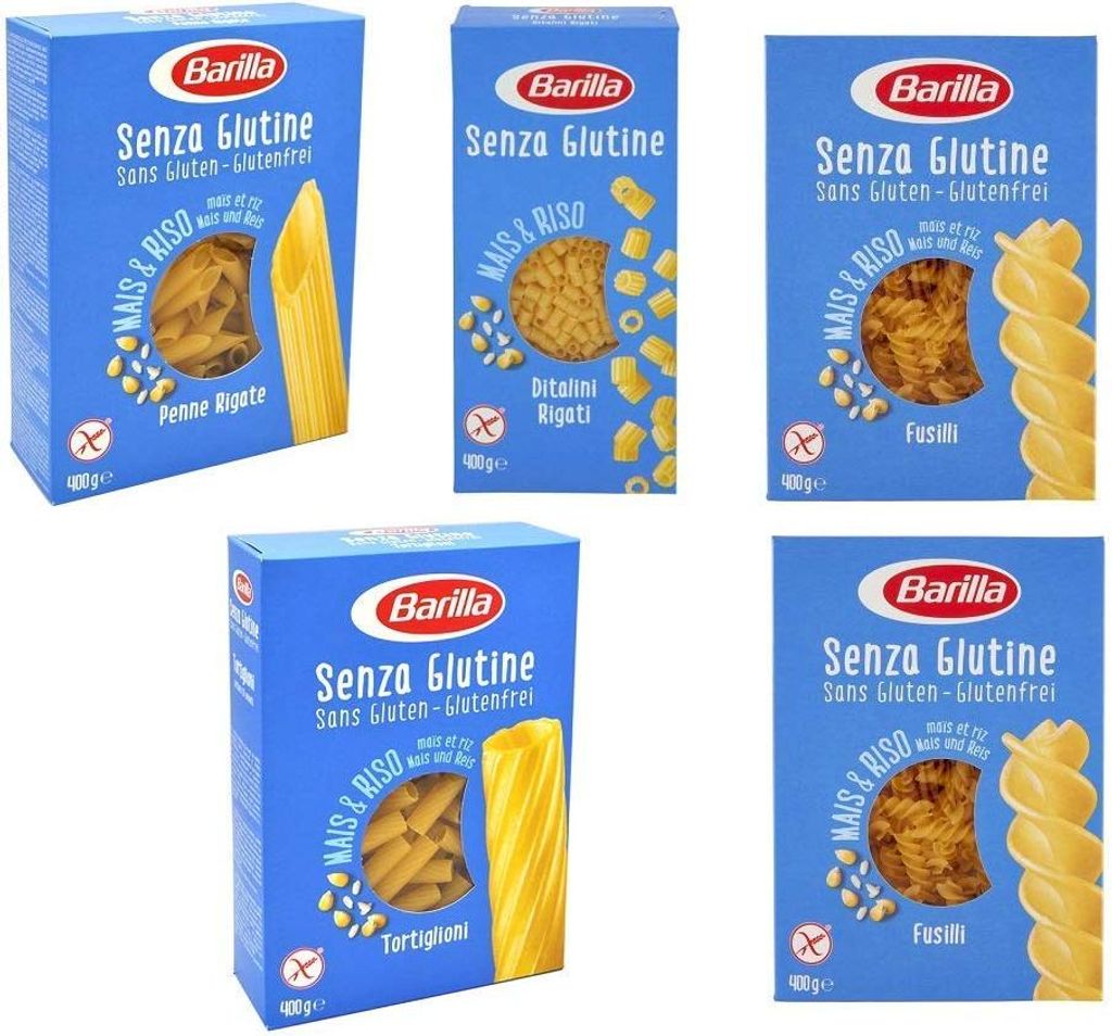 TESTPAKET Barilla senza Glutine Glutenfrei pasta nudeln 5 x 400G