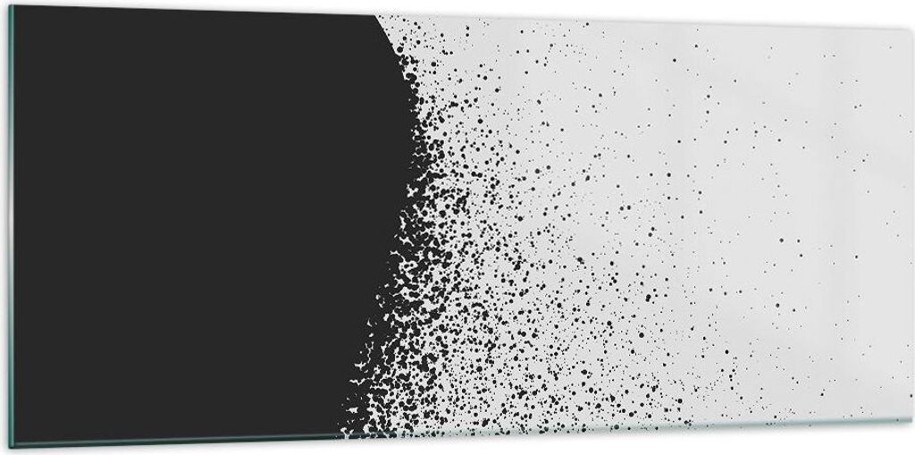 Bilder auf glas - Einteilig - Abstraktion Schwarzweiß Geometrie - 120x50cm - Glasbilder - Wandbilder - Bilder - Wanddekoration aus Glas - Glas Bil...