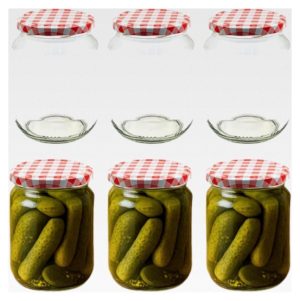 6er Set Einmachgläser mit Deckel 720 ml Vorratsgläser mit Etiketten
