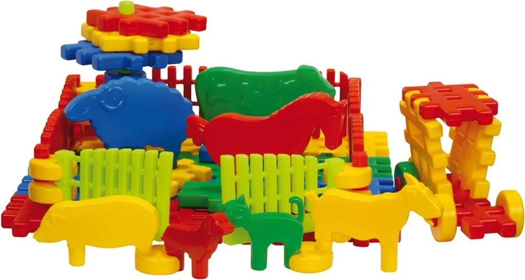Little Farmers 25746 - Jeu de blocs modulables avec animaux de ferme