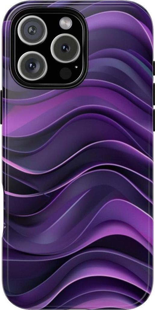 Abstraktes Wellenmuster in Violett – Hülle Kompatibel mit iPhone 16 Pro Max
