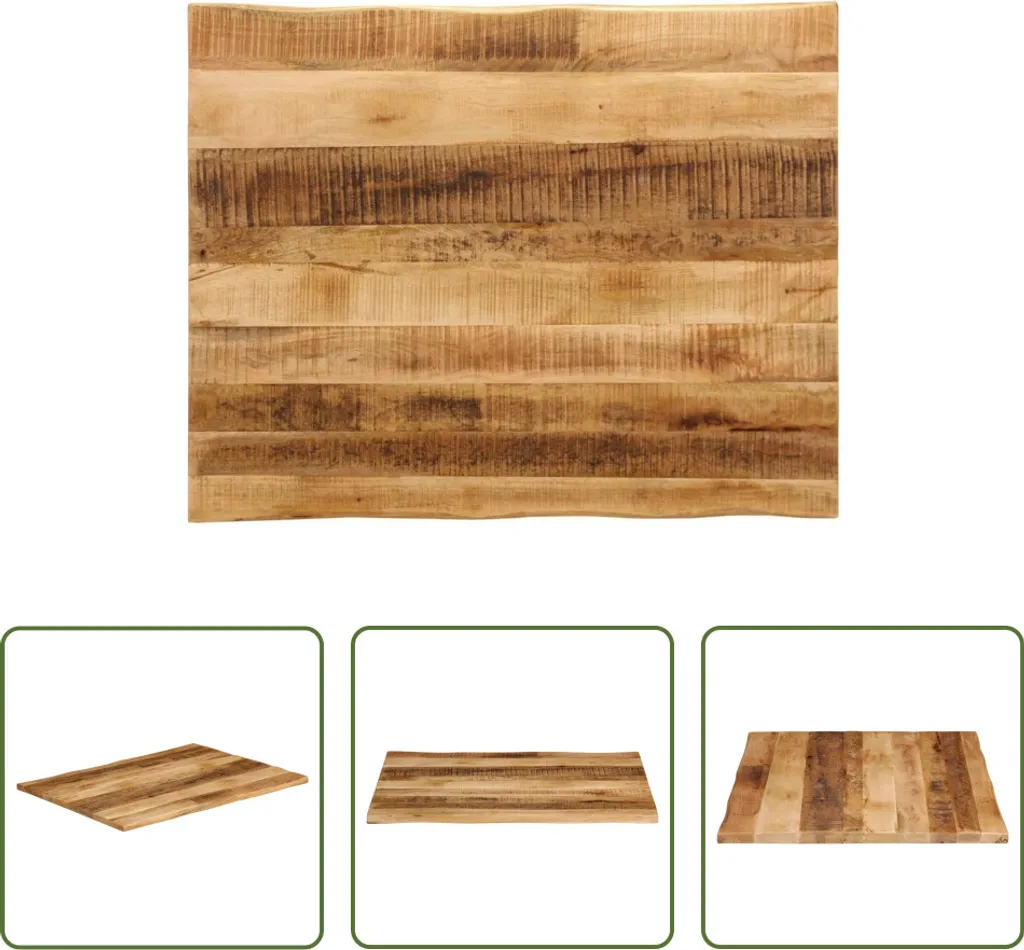 Tavola in Legno di Mango Massiccio 90x80 cm - Atmosfera Naturale