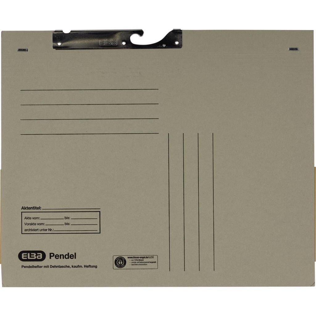 ELBA Pendelhefter 100570025 DIN A4 Dehntasche 320g Karton grau