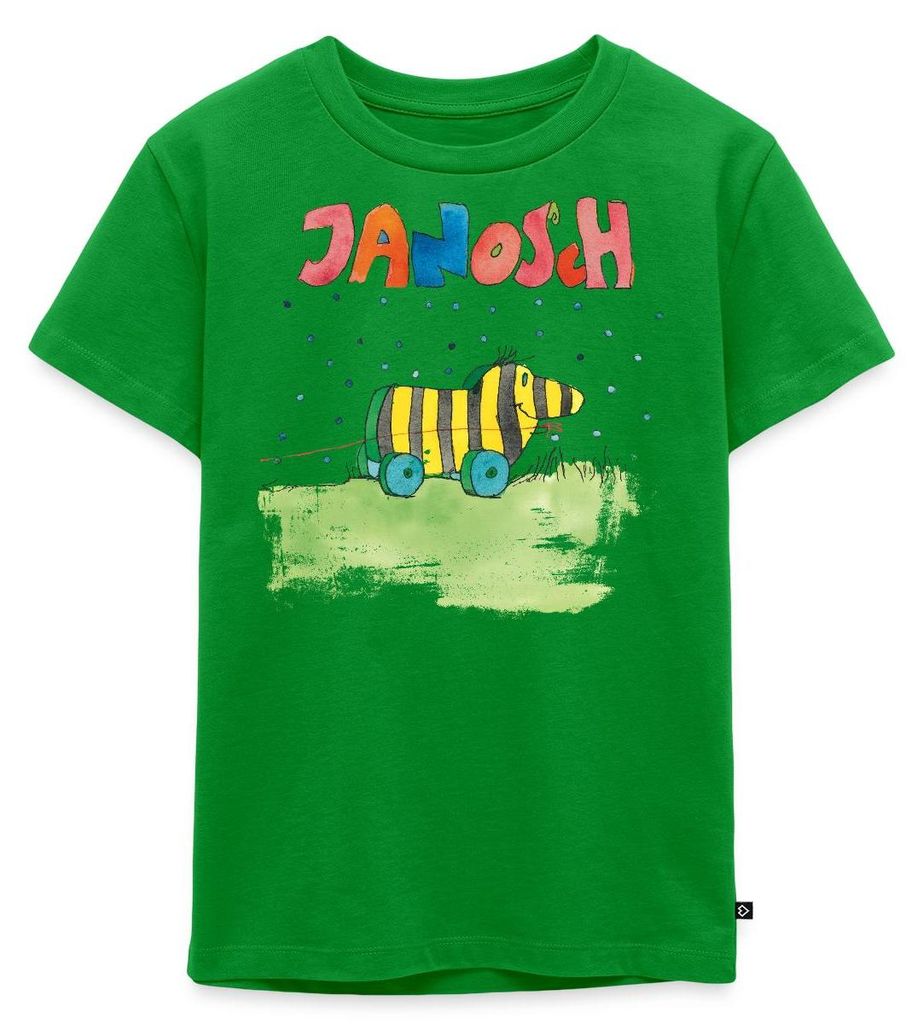 Spreadshirt Janosch Tigerente Schriftzug Kinder Premium T-Shirt, 134/140 (8 Jahre), Grün