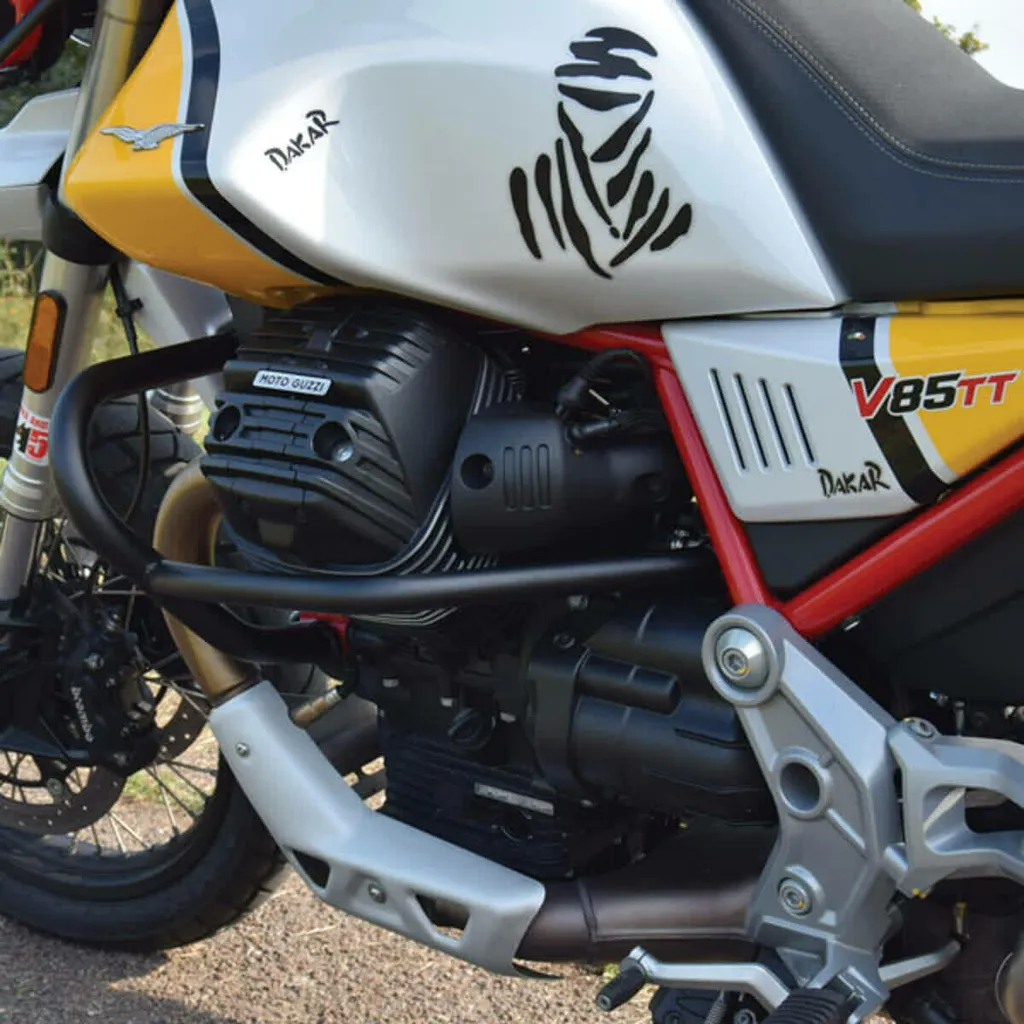 Protection moteur Moto Guzzi V85 TT Isotta noir pour voyage et Off-road