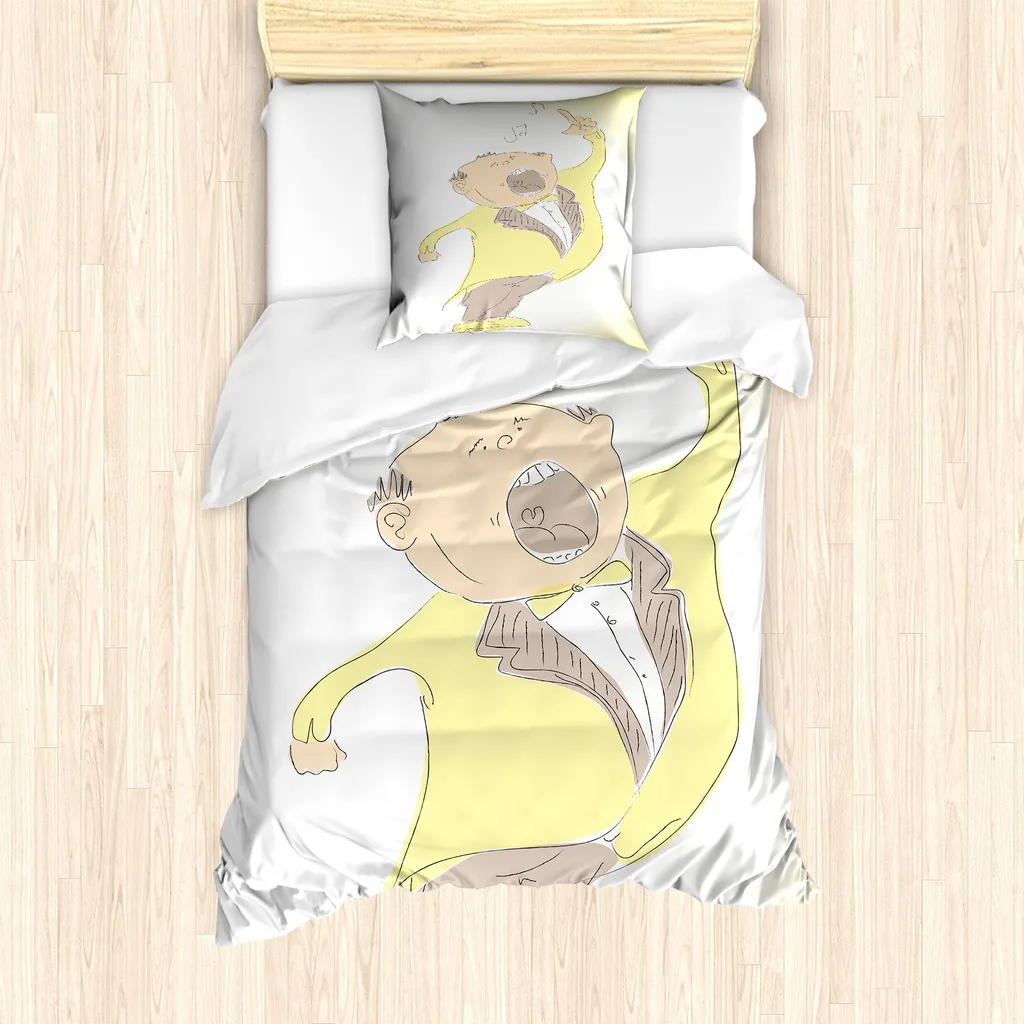 Set Copripiumino Singolo 135x200 ABAKUHAUS Singen Man - Giallo Chic