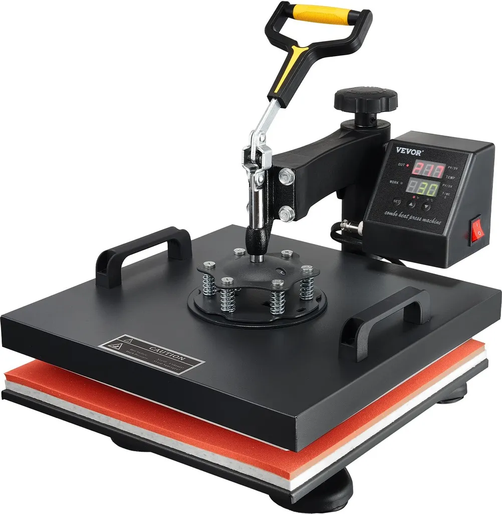 Presse textile pivotante 360° 1500W - Haute température Max 250 °C - 10