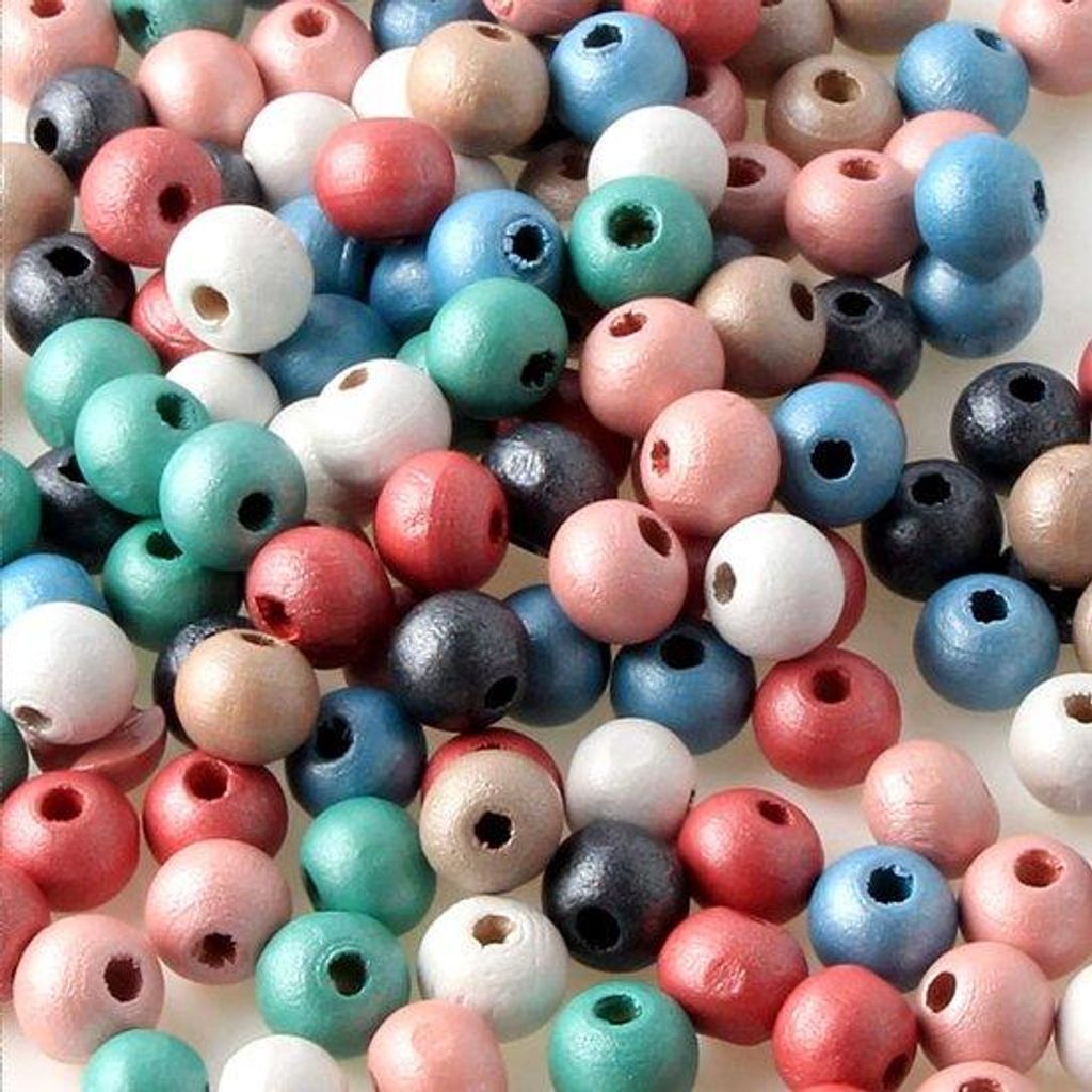 Kleurige Holzperlen für DIY-Schmuck, 1000 Stück, 8mm Perlmutt, Holzperlen.