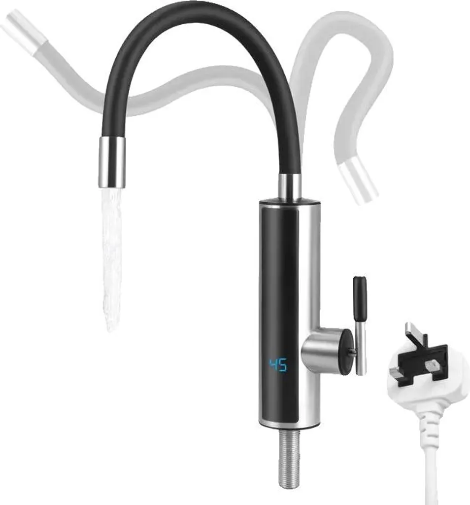 Rubinetto Elettrico Acqua Calda Istantanea Bianco - Design Girevole 360°