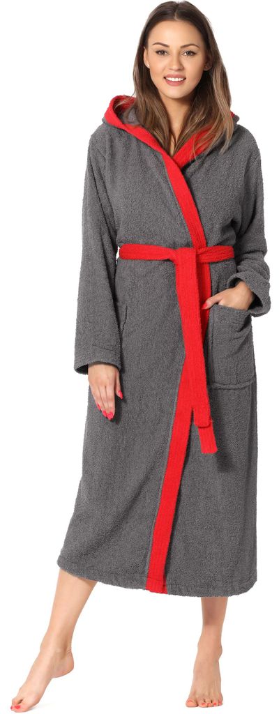 Ladeheid Damen Frottee Bademantel aus 100% Baumwolle Produktbild 