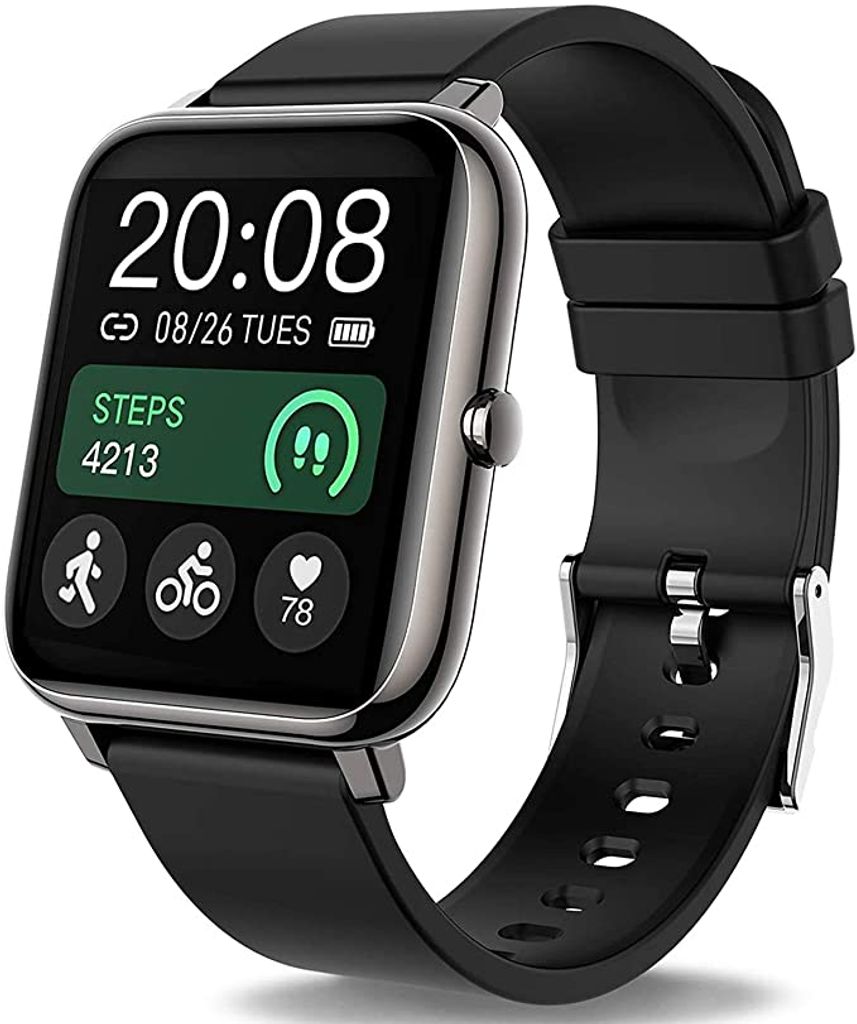 50m Wasserdicht Smartwatch BT Armband Fitness Sportuhr für Android iOS DE 