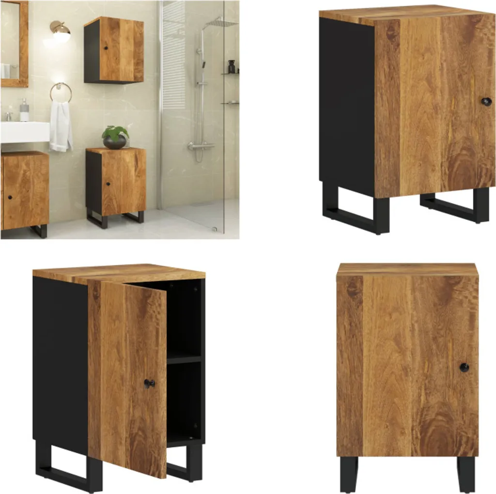 Mobile da Bagno Robusto vidaXL Legno Massiccio Mango 38x33x58