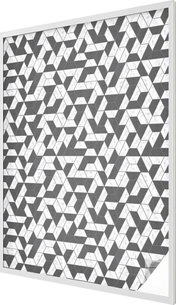 Buntglas Fensterfolie – 146x100 cm – Stained-Glass Design – blickdichte dekorative Sichtschutzfolie – selbstklebend, UV-Schutz – Geometri...