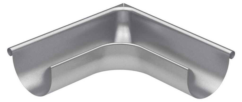 BRYZA Außen-Rinnenwinkel verzinkt Ø 150 mm, Naturzink Produktbild 