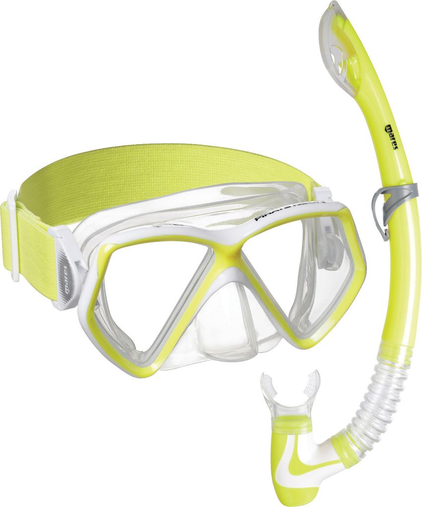 Mares Pirate-Neon Kinder Schnorchelset Tauchbrille und Schnorchel, Farbe:gelb