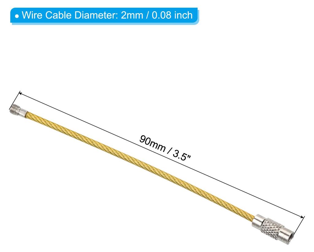 10 Stš¹ck 3.5 Zoll Draht Schlš¹sselanh?nger Kabel Edelstahl Schlš¹sselring Schleife Gelb