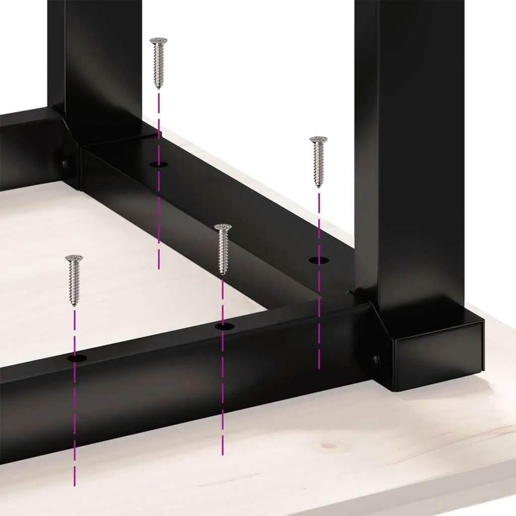Tavolino gambe O-frame 90x30x43 cm acciaio - 7