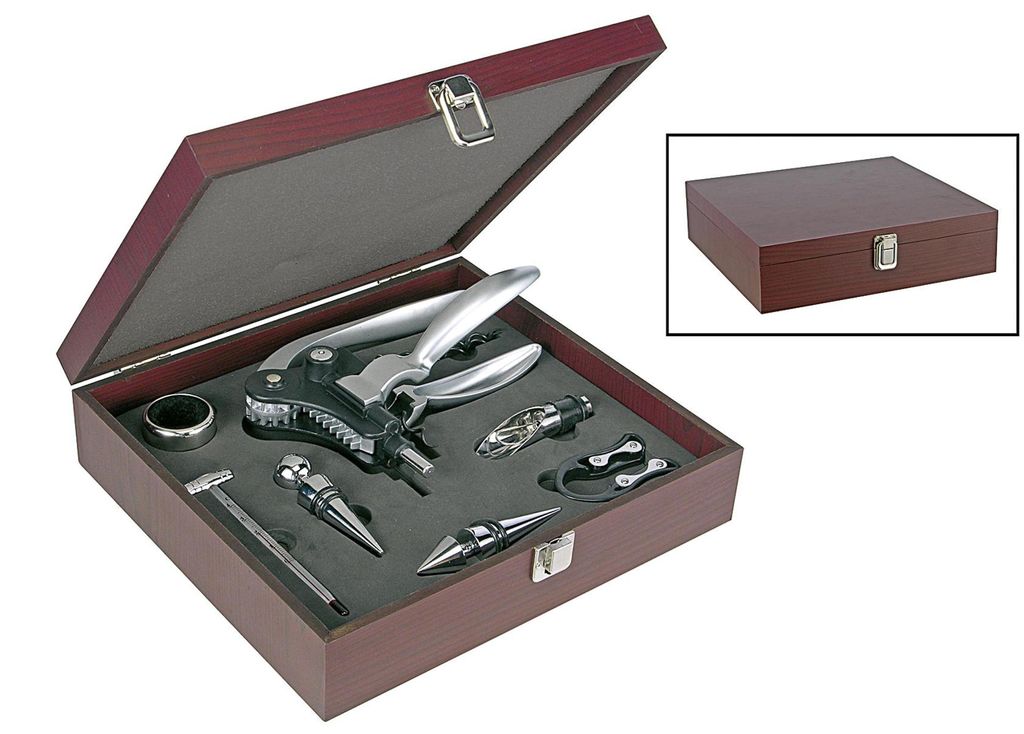 HI Geschenkset Wein in Holzbox 10teilig 465050 Produktbild 