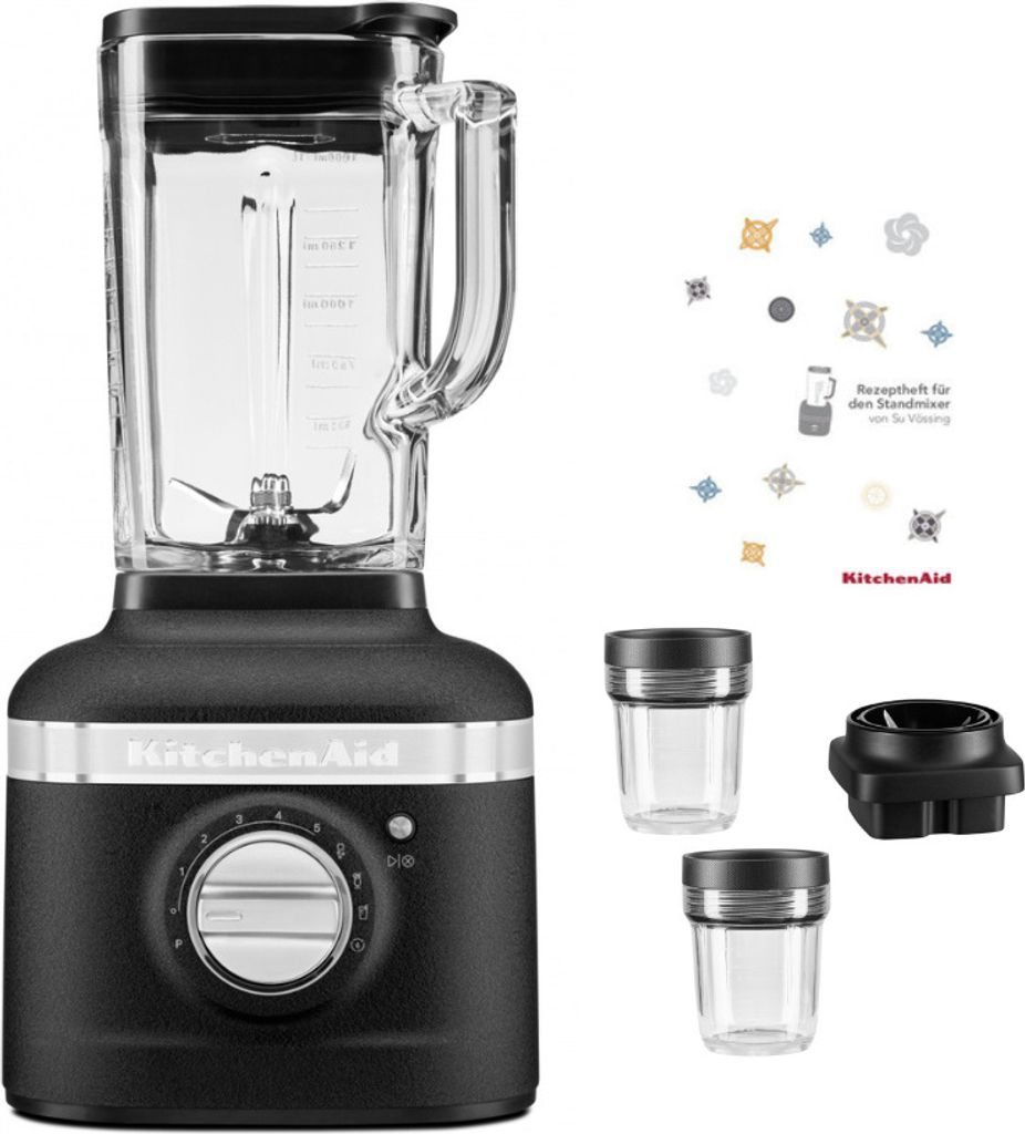 KitchenAid K400 Standmixer Pesto-Paket, Farbe:Gusseisen Schwarz