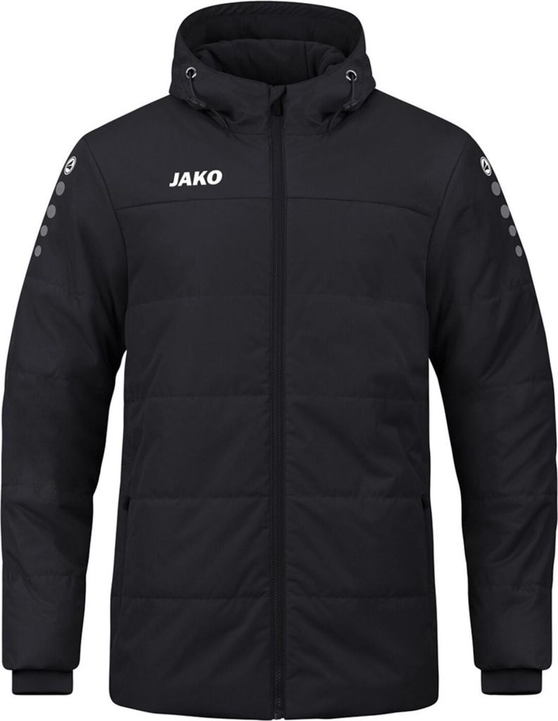 A studio shot of a black jacket.