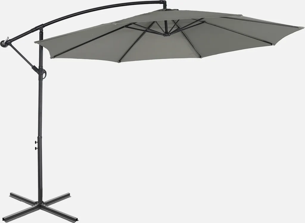 Ombrellone rotondo offset 300cm, Verde kaki - 1