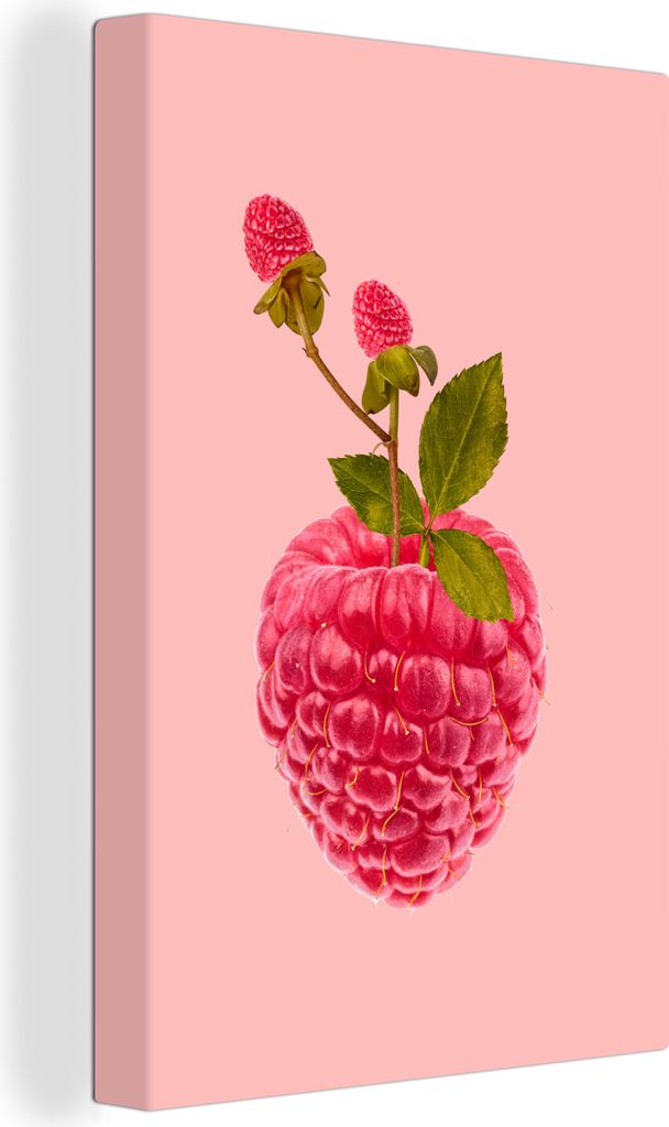 OneMillionCanvasses - Leinwandbilder - 90x140 cm, Stilleben - Himbeere - Obst, Wandbilder Kunstdruck Wanddekoration - Wandschmucke - Schlafzimmer