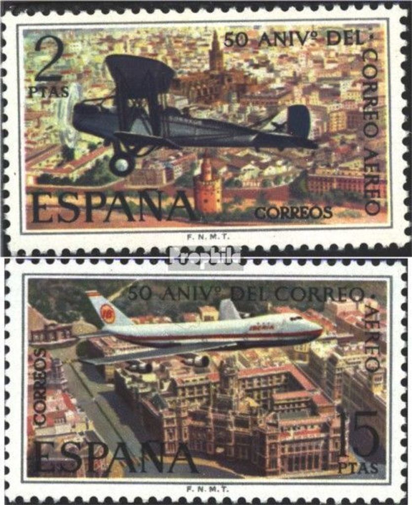 Briefmarken Spanien 1971 Mi 1954-1955 (kompl.Ausg.) postfrisch Luftfahrt
