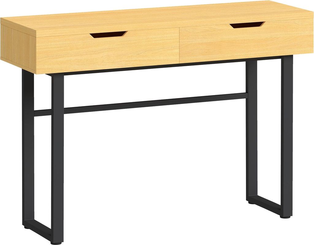 Konsolentisch mit 2 Schubladen, Metallgestell, 110 x 35 x 76,5 cm