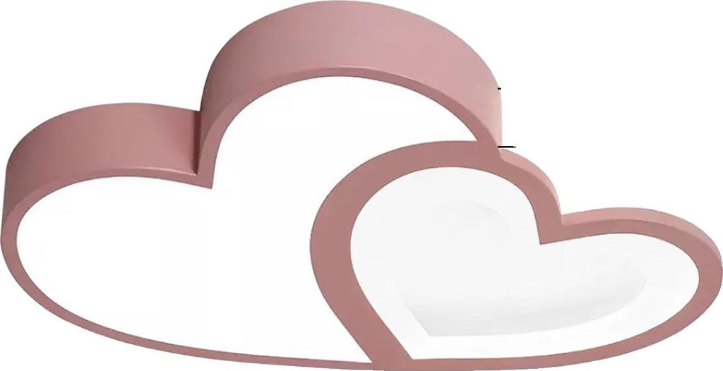 Kreative herzförmige Deckenleuchte, moderner Cartoon-Stil, dimmbare LED, rosa, wechselbar, 40w