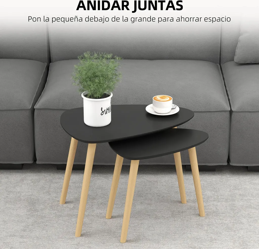 Petites tables basses jaunes compactes pour gagner de l'espace