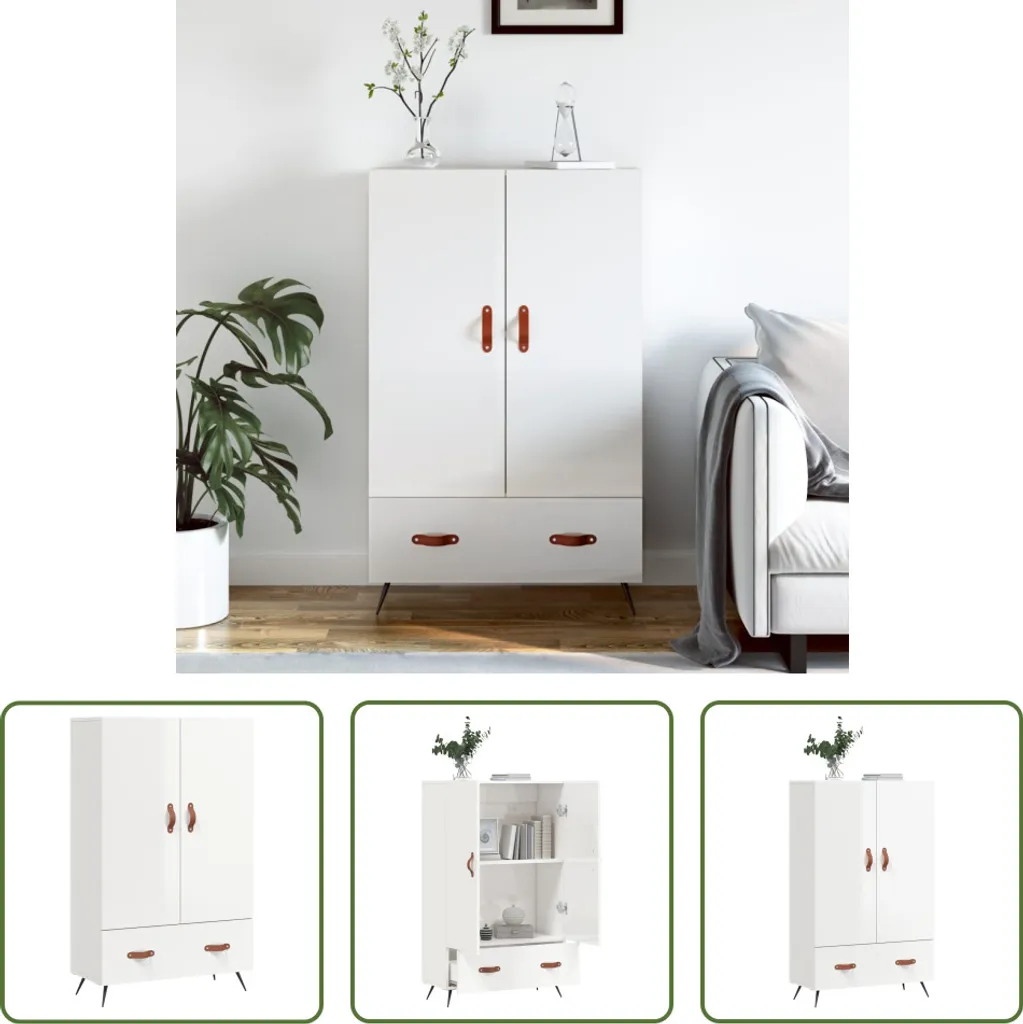 Vladon Highboard Ida V2, Buffet con 12 scomparti, Struttura in