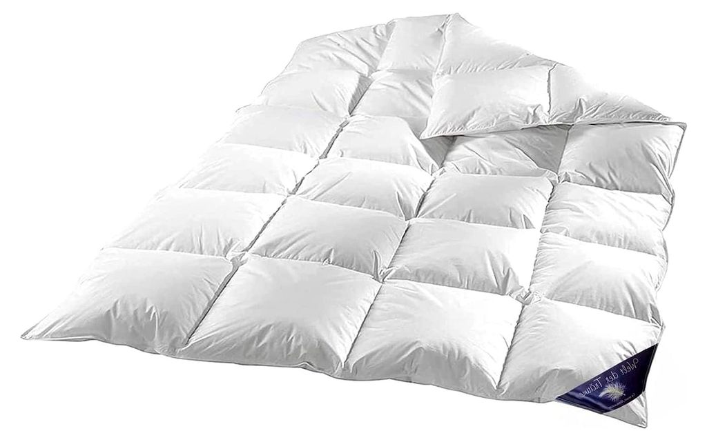 100% Natur 200x220cm Füllung 1800 g Winterdecke Daunen Federn Decke Bettdecke Zudecke Kassetten Steppbett Steppdecke Kissen