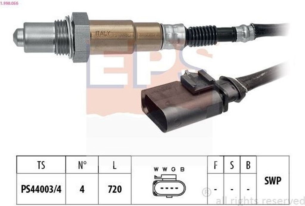 EPS Lambdasonde für VW Golf VII Schrägheck (5G1, BQ1, BE1, BE2) Beheizt Planarsonde 720mm 1.998.056
