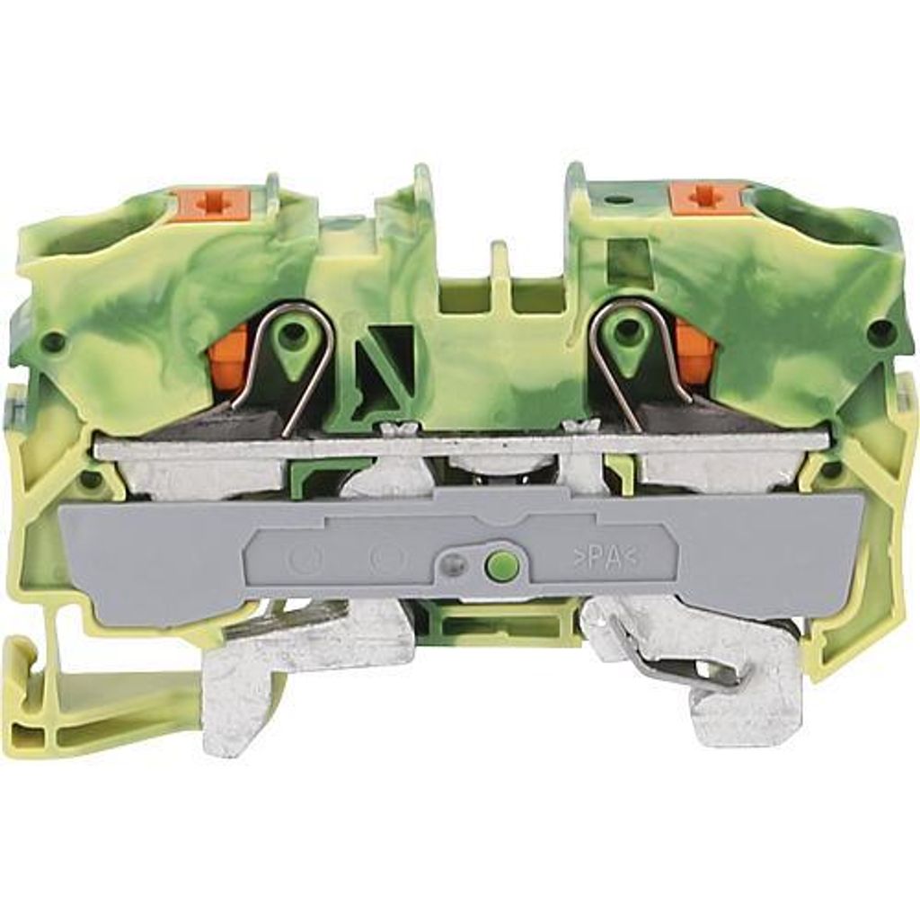 WAGO 2-Leiter-Durchgangsklemme mit Drücker 10 mm² grün-gelb 2210-1207