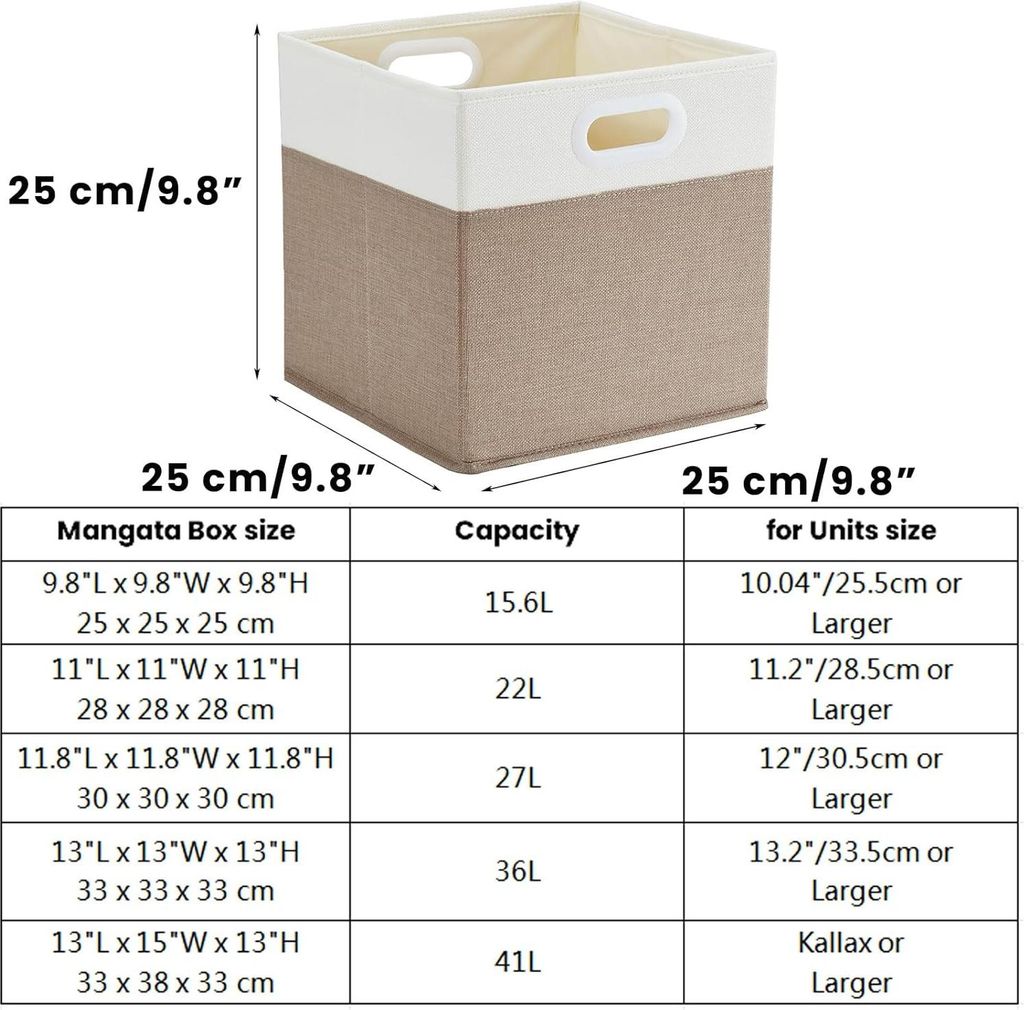 Aufbewahrungsbox 25x25x25 cm, faltenfrei Stoff