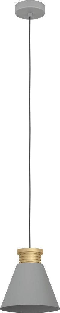 EGLO Hängelampe Twicken, Esstisch Pendelleuchte 1-flammig, elegante Esszimmerlampe aus Metall in Grau und Gold, Hängeleuchte mit E27 Fassung