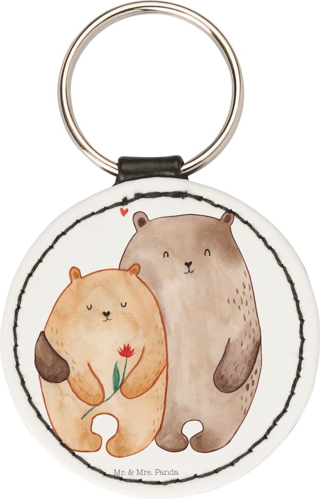 Mr. & Mrs. Panda Schlüsselanhänger Bären Liebe - Weiß - Geschenk, anhänger schlüssel, Kuscheln, mini, Verknallt, Freundin, Bär, Blume, Hochz...