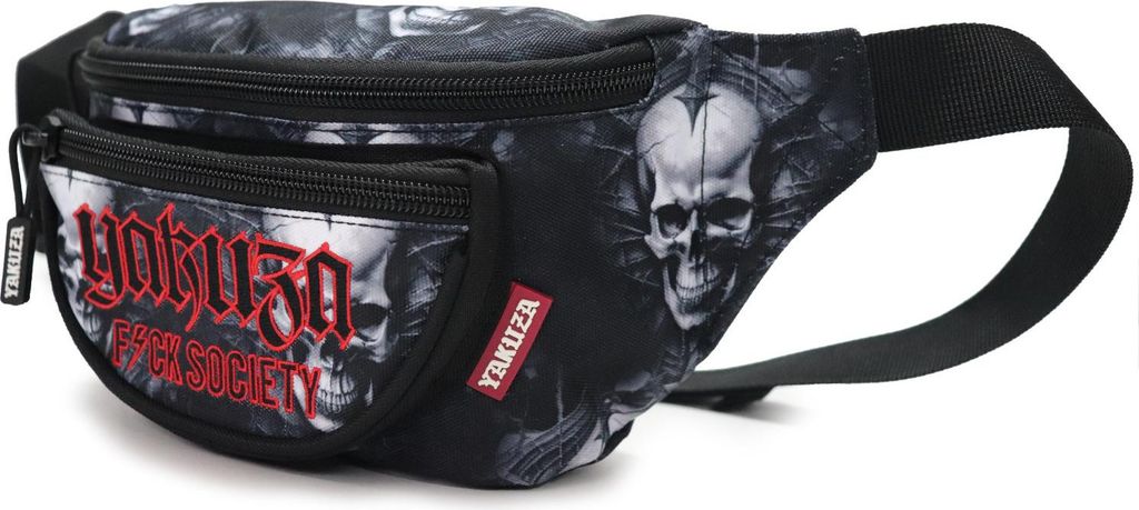 Yakuza Uni Skull Theme V02 Gürteltasche, Schwarz, Produktbild 