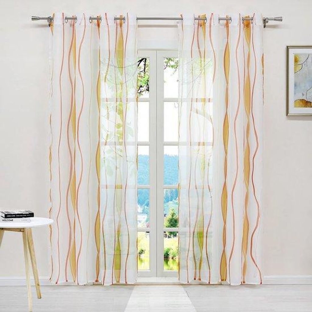 Transparente Voile mit Wellenmuster - Einzelstück - 1 Stück