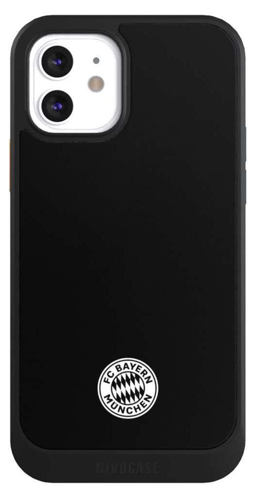 NIVOCASE Hülle für Apple iPhone 12 Handyhülle NIVOcore Case Schwarz FC Bayern München FCB Offizielles Lizenzprodukt