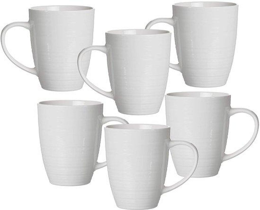 Kaffeebecher-Set aus Porzellan - 6 Stück - 310 ml