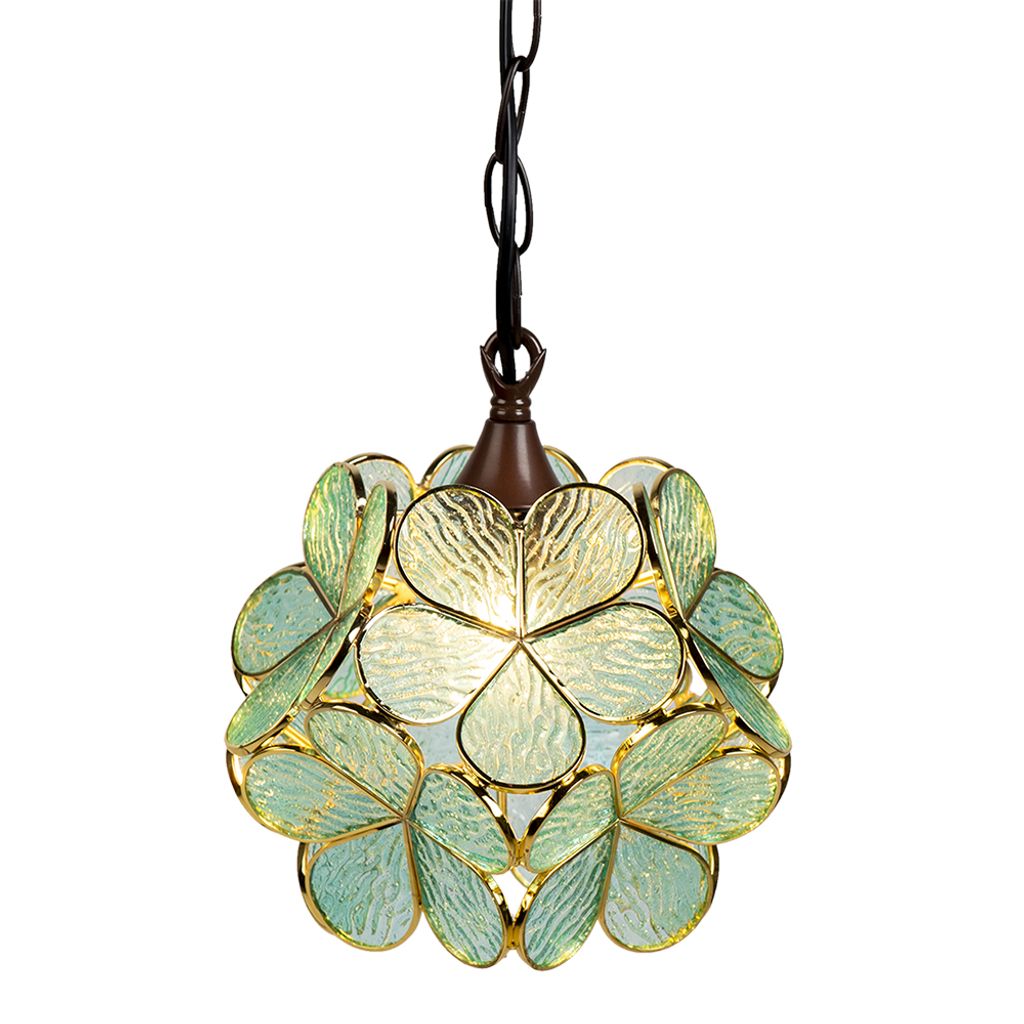 Clayre & Eef Hängeleuchte Tiffany 21x21x17/90 cm Grün Glas Produktbild 
