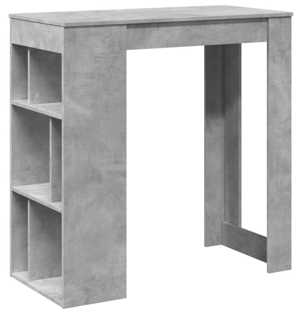 vidaXL Barový stůl s policí Betonová šedá 102x50x103,5 cm Obrázek produktu 