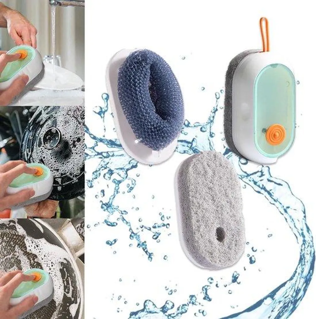 Brosse-éponge anti-fatigue nylon TPR 12x65x25 cm : fini les taches tenaces