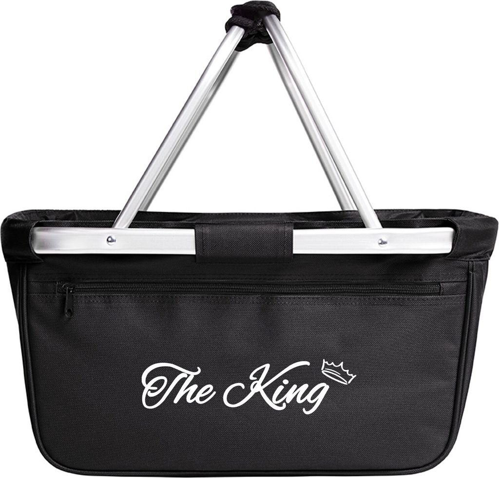 Huuraa Einkaufskorb The King Krone 20 Liter Black faltbarer Tragekorb Geschenkidee