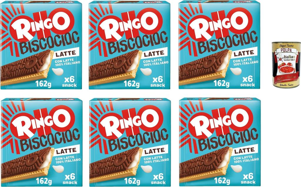 Pavesi Ringo Bisco Cioc Latte, Keks mit Milchfüllung und Produktbild 