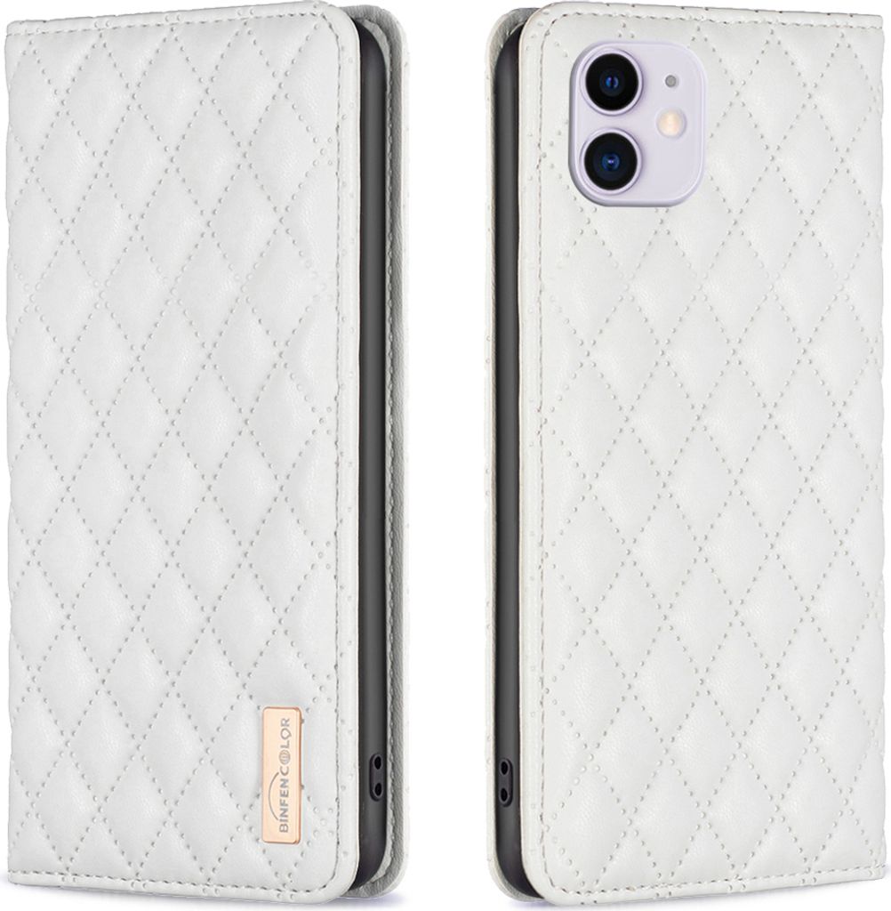 iPhone 11 Hülle, Elegant Bookstyle Flip Leder Kartenfächer Schutzhülle mit Ständer für iPhone 11 Weiß